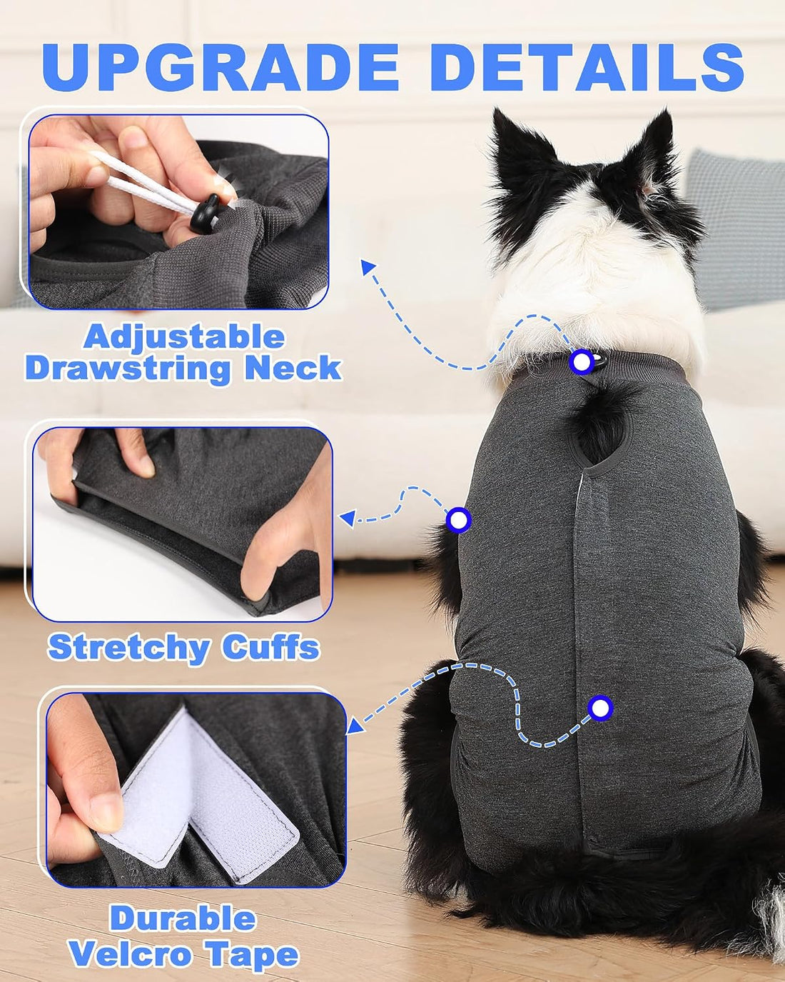 ANWA Recovery Suit for Dogs After Surgery, Breathable Dog Onesie