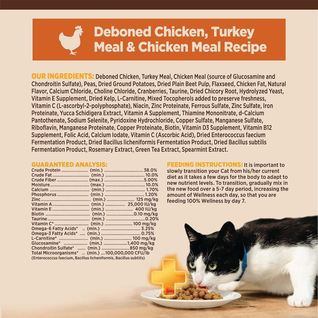 Wellness CORE+ Adult Dry Cat Food for Indoor Cats, Natural