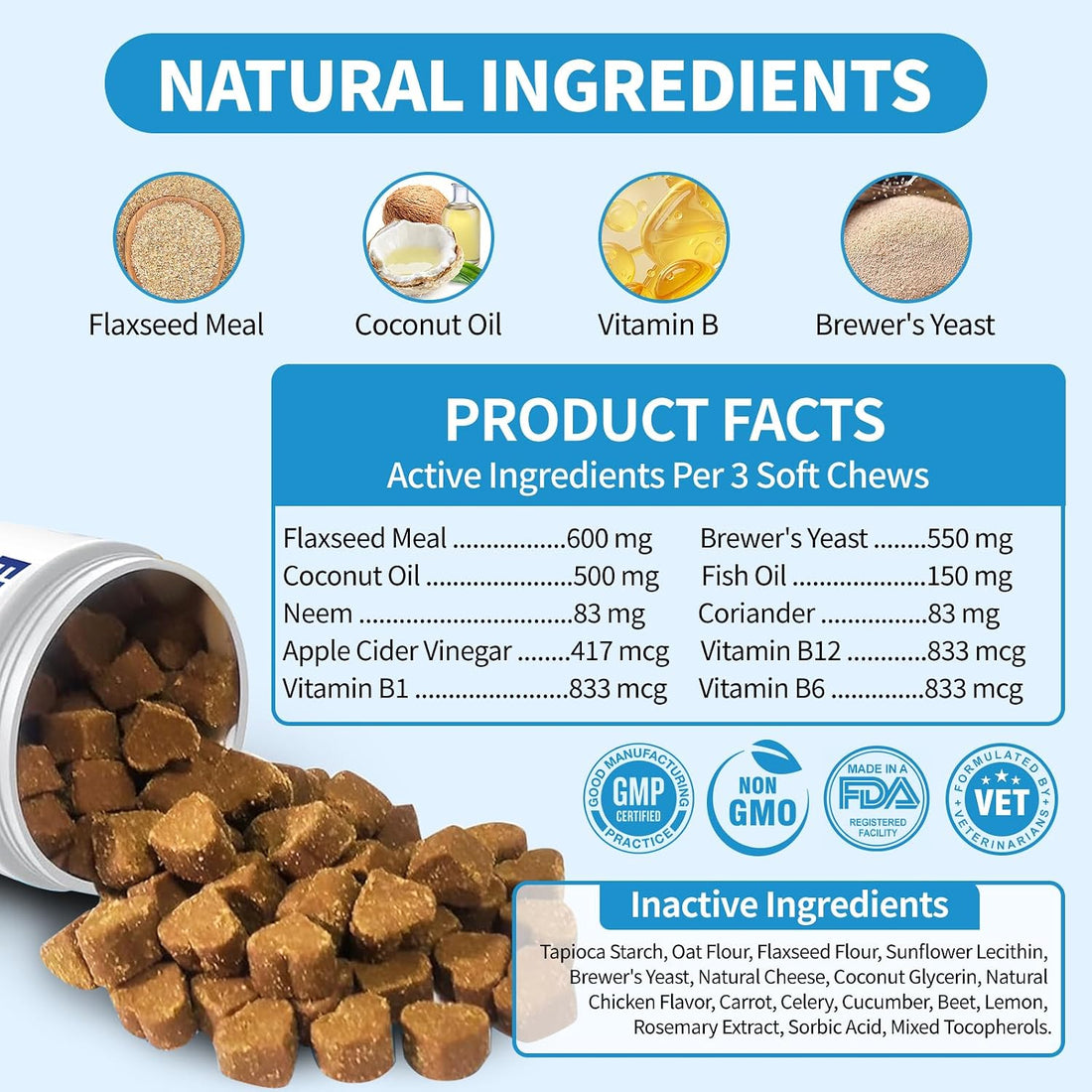 Flea and Tick Prevention for Dogs Chewables 200Ct