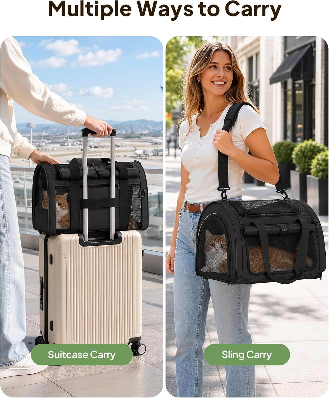 Backpackable Cat Carrier 17"x11"x11"