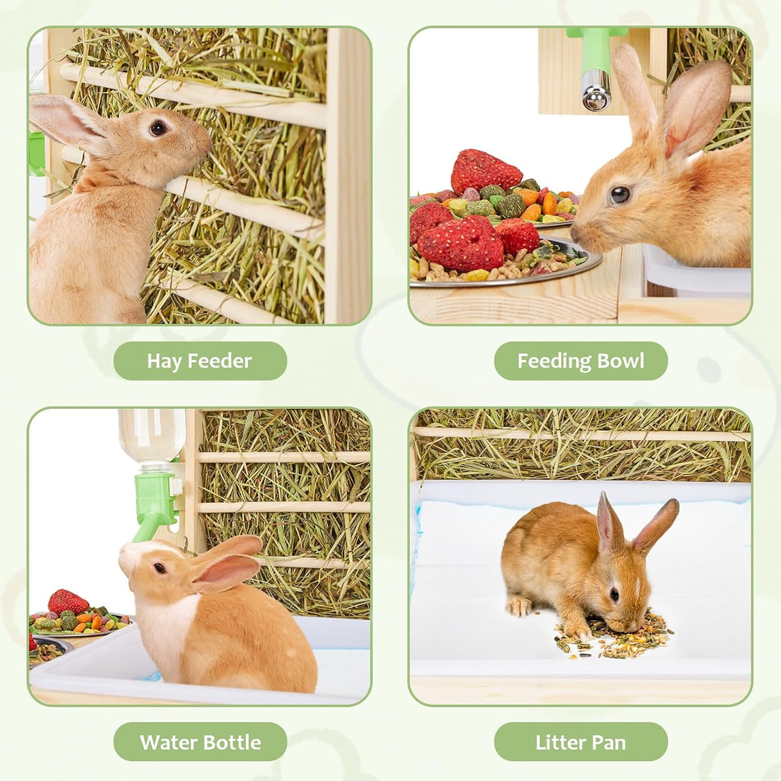 4 in 1 Rabbit Hay Feeder with Litter Box