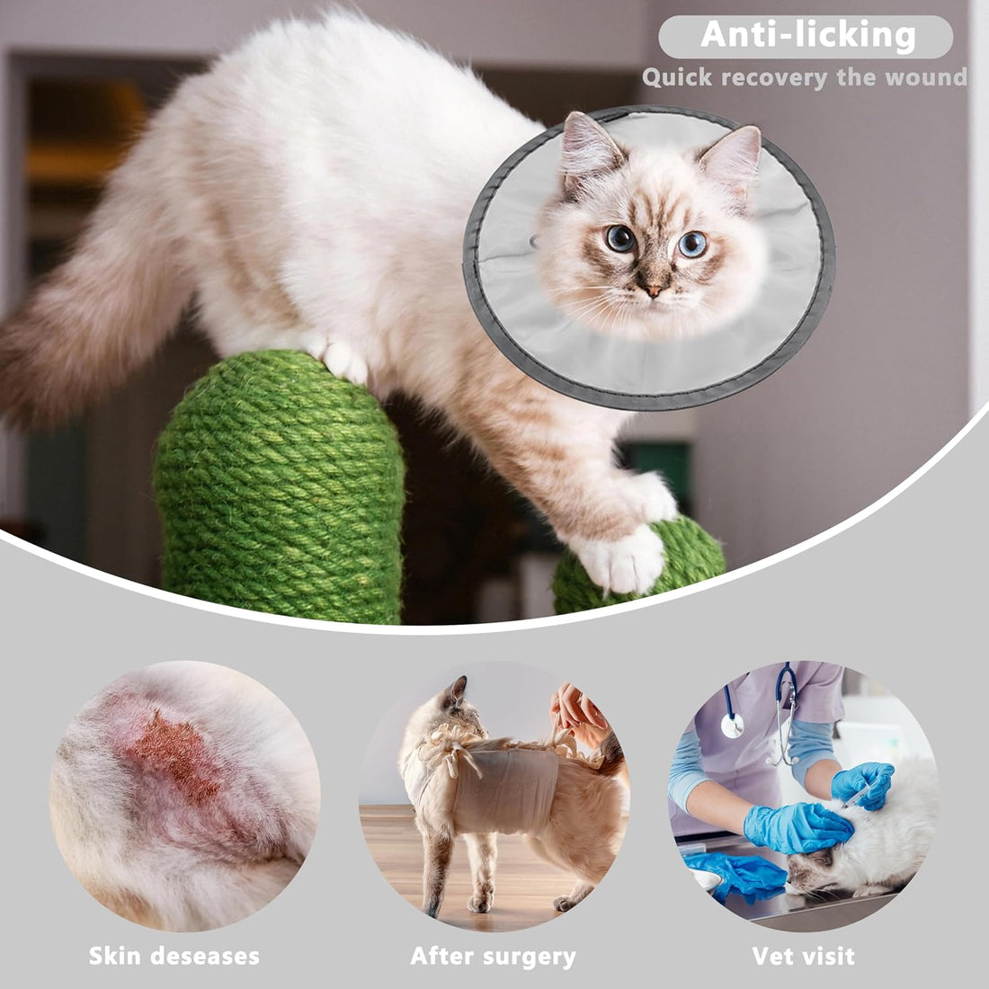 Seyezo Lightweight Cat Cone Collar Soft, Adjustable