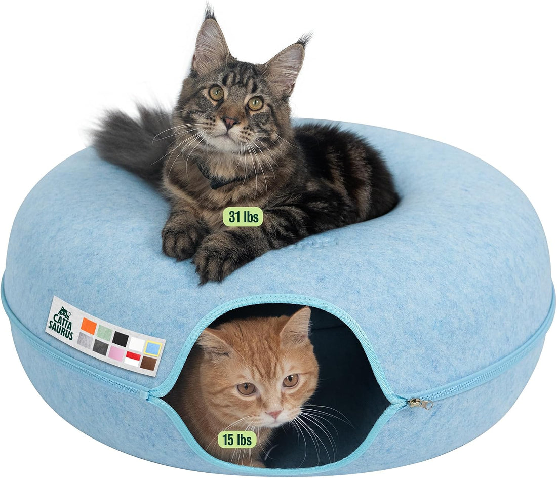 Peekaboo Cat Cave Donut for Multiple & Large Cats up to 30-45 lbs