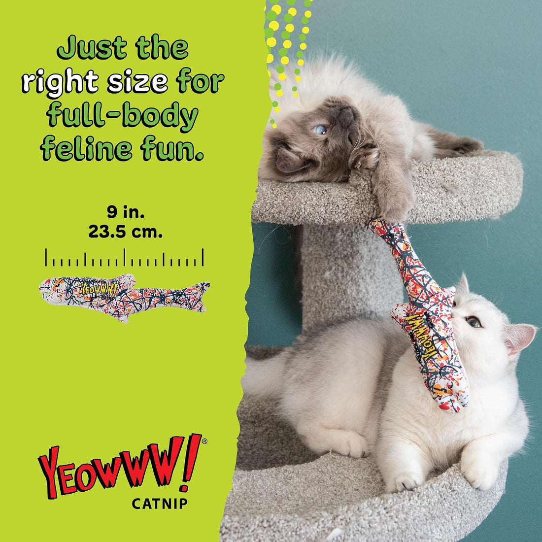 Yeowww! Catnip Pollock Fish Catnip Cat Toy - 10 in Kicker Toy for cats