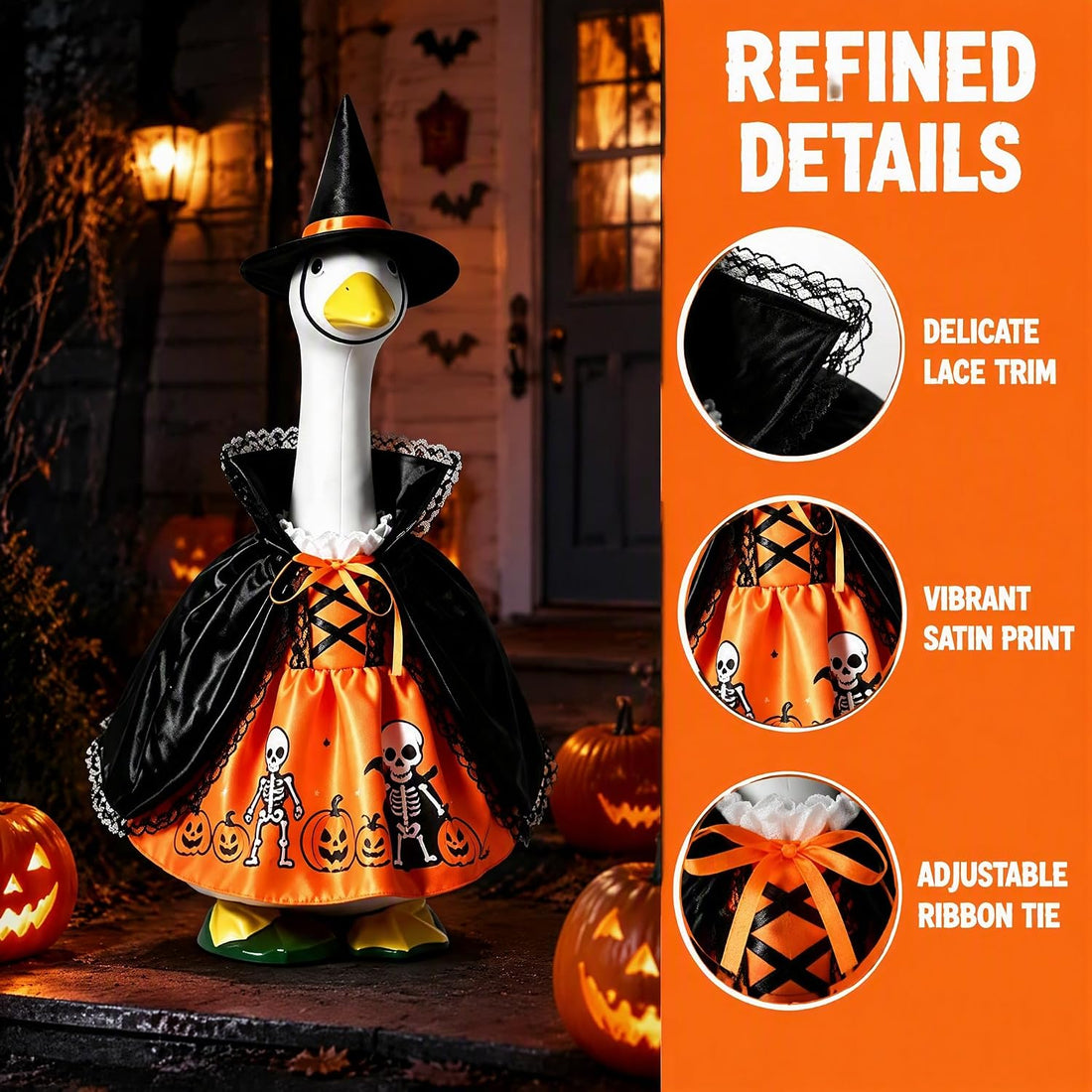 Porch Goose Halloween Outfit, 23-Inch Lawn Goose Costume Set