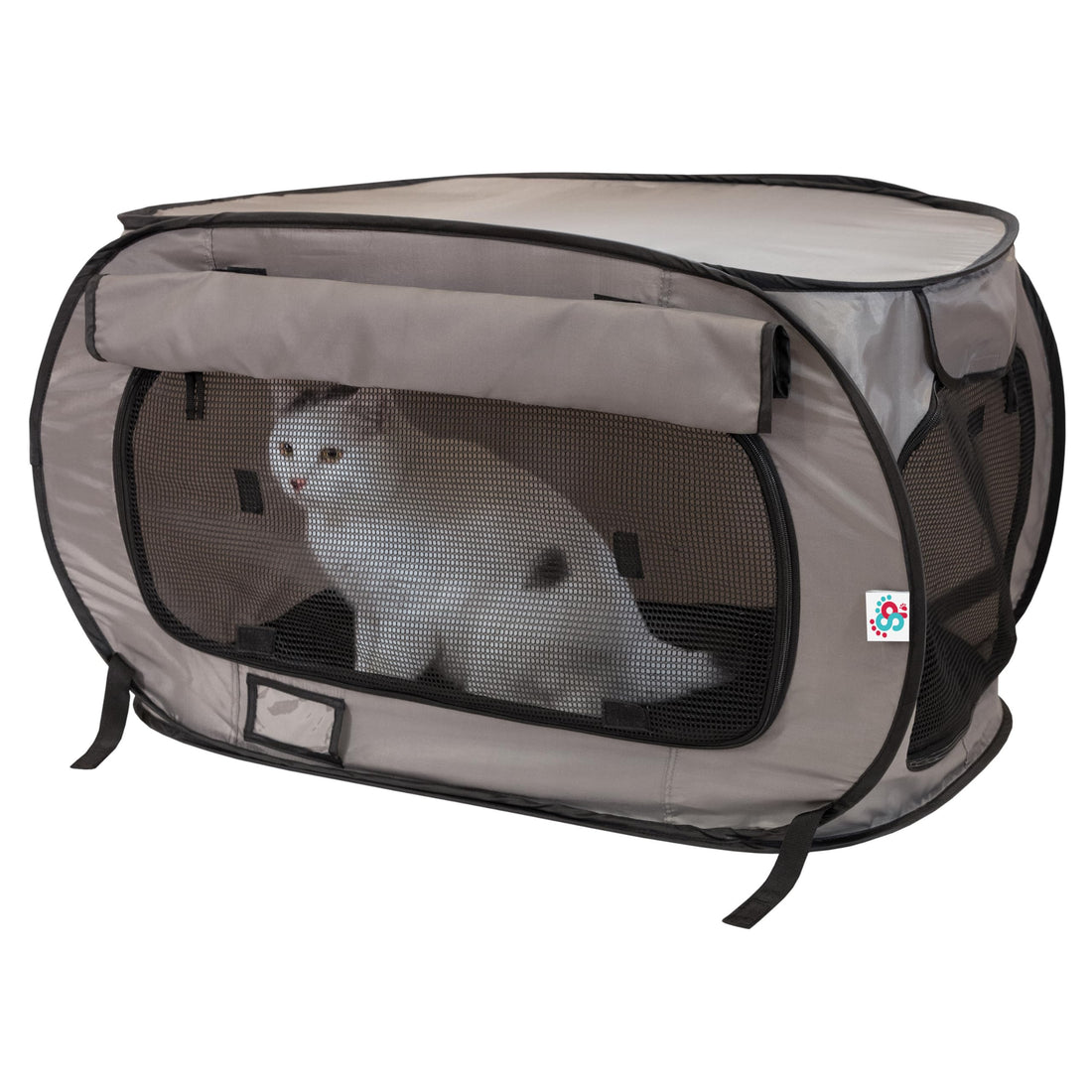 SportPet Designs Large Pop Open Kennel, Portable Cat Cage Kennel