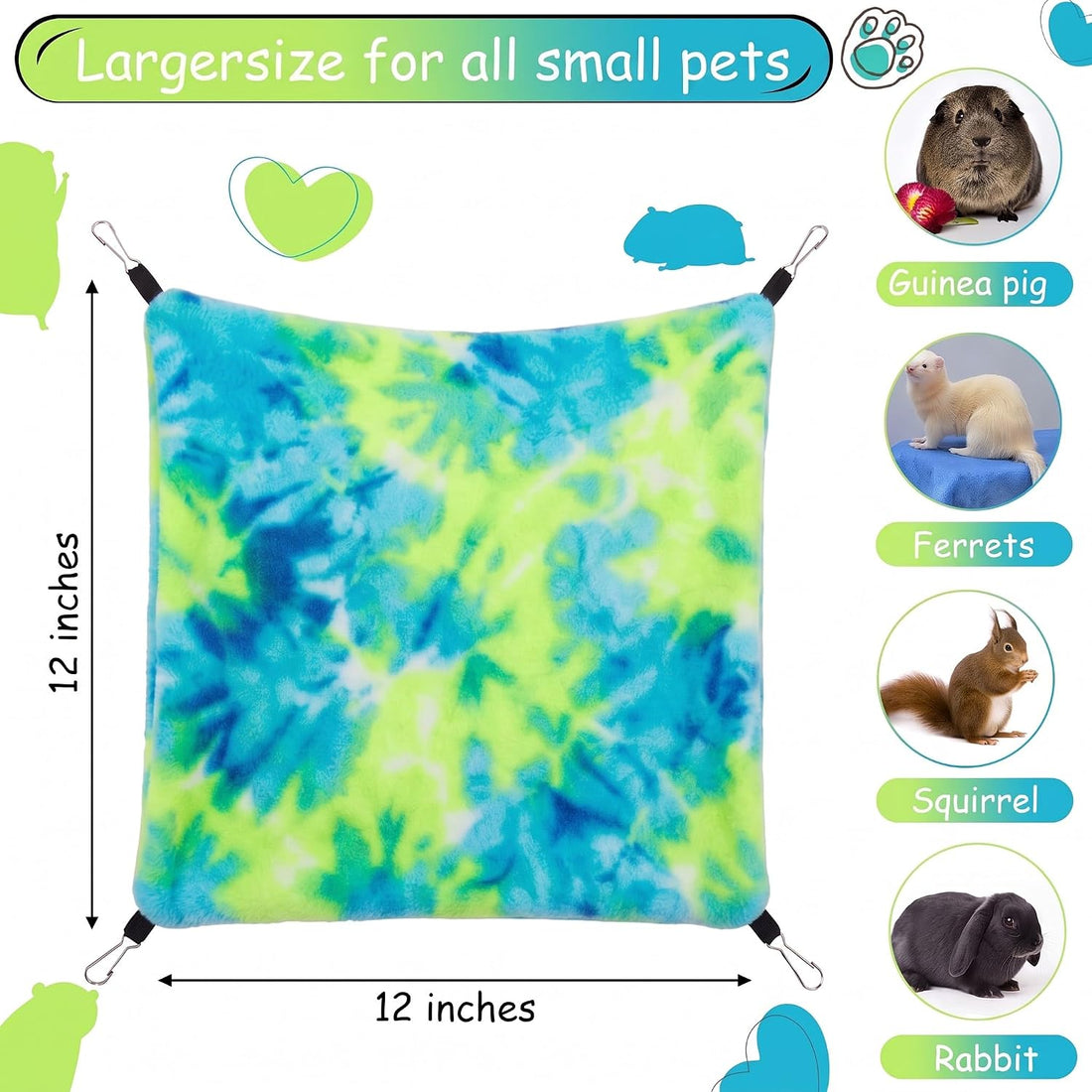 2Pcs Guinea Pig Snuggle Sack & Guinea Pig Hammock