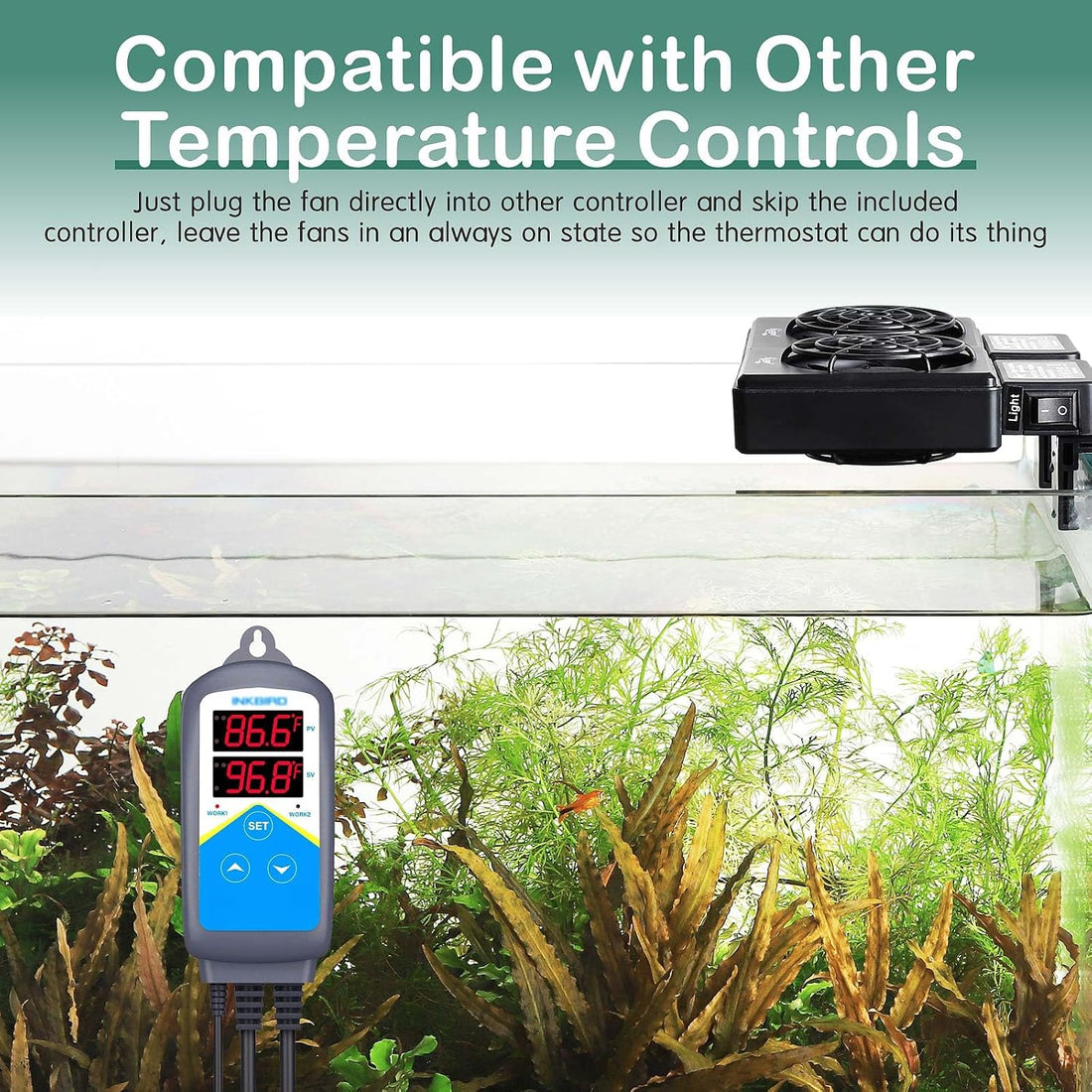 hygger Aquarium Cooling Fan Quiet 3-Head Fish Tank Chiller