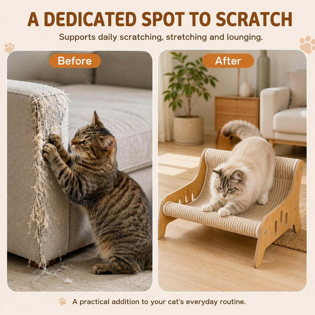 Sisal Cat Scratcher Sofa Bed and Lounger for Indoor Cats
