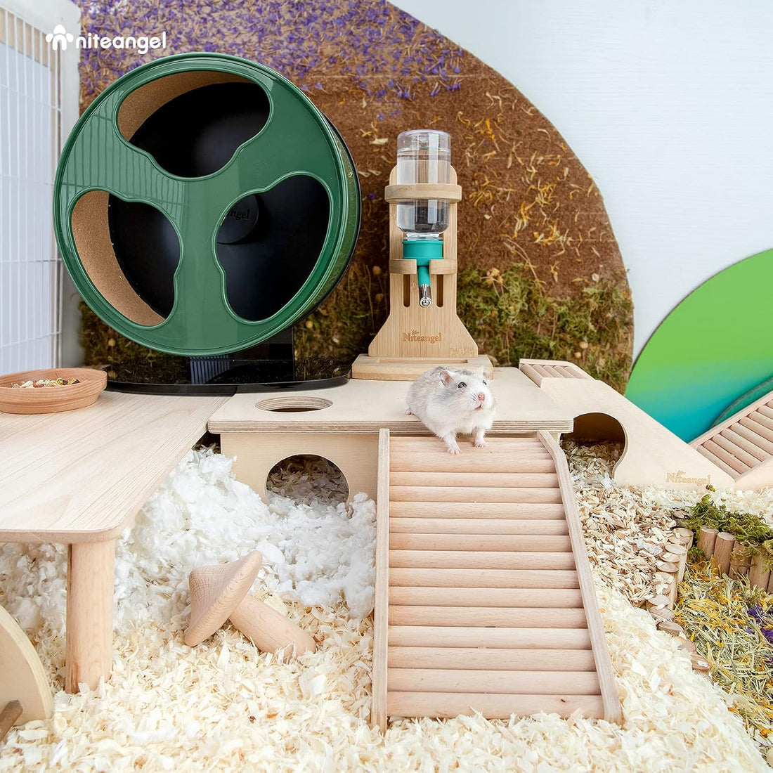Niteangel Hamster House w/Climbing Ladder for Hamsters Gerbils Mice
