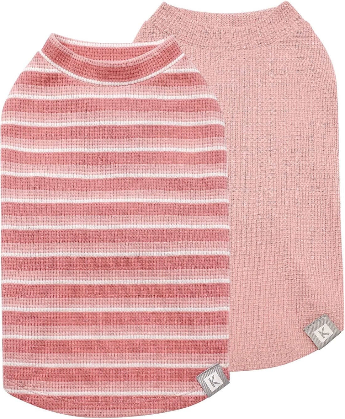KYEESE 2Pack Waffle Dog Shirt for Small Dogs Striped Dog Sweater Tank