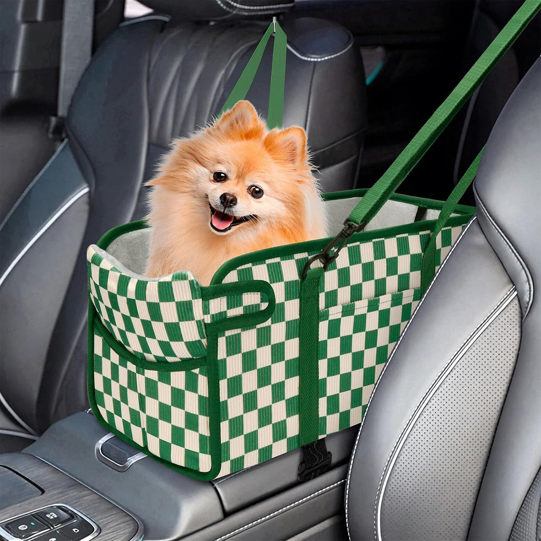Console Dog Car Seat for Small Dogs, Foldable Booster Seat