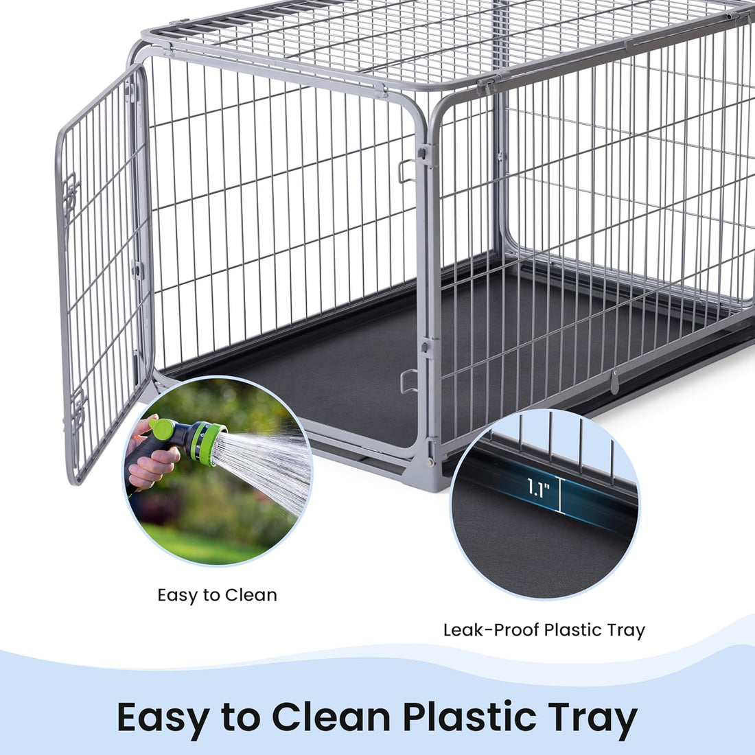 ZOMISIA Collapsible Dog Crate for Medium Dogs