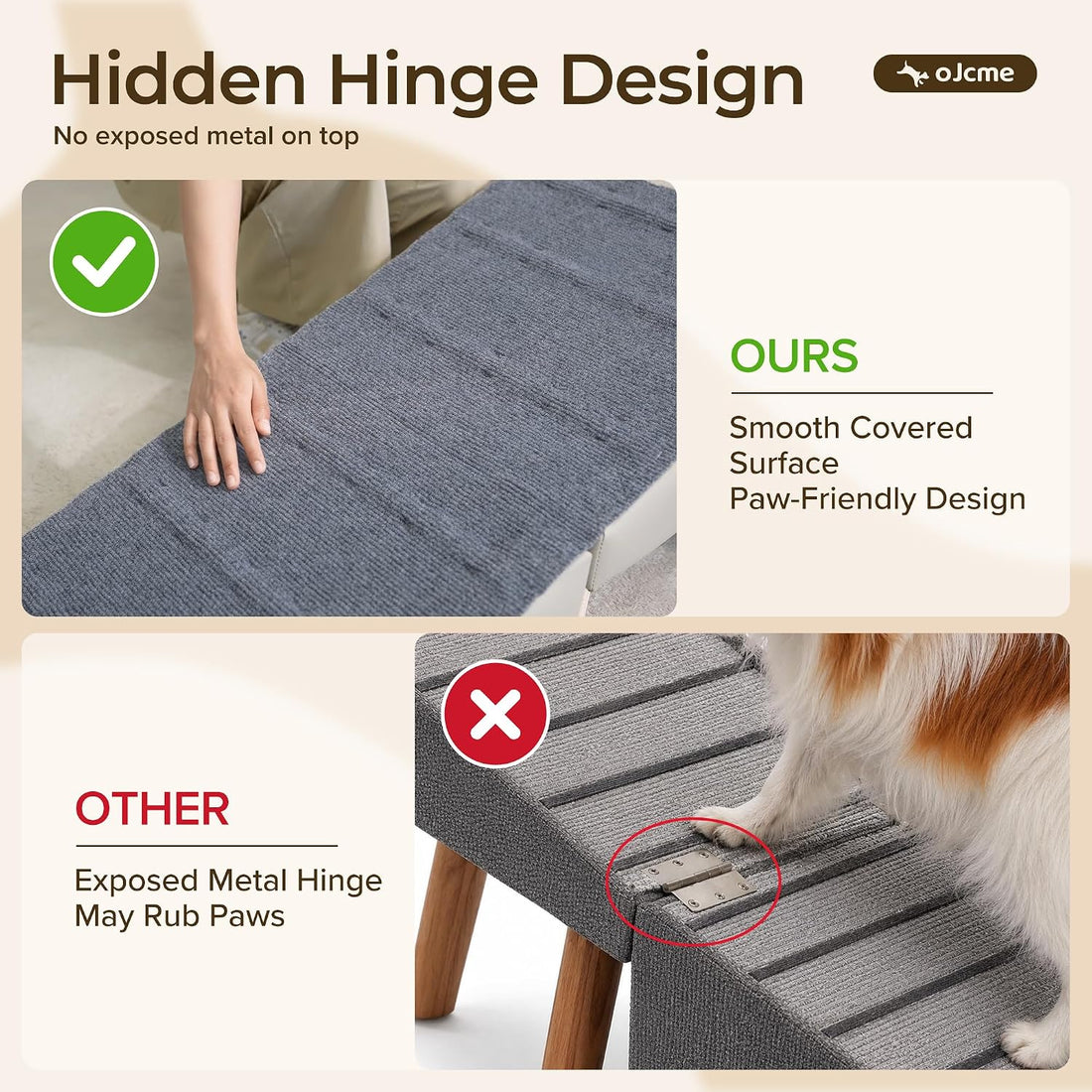 2 in 1 Ottoman Dog Ramp for Couch,Stable Folding Ramp for Small Dogs