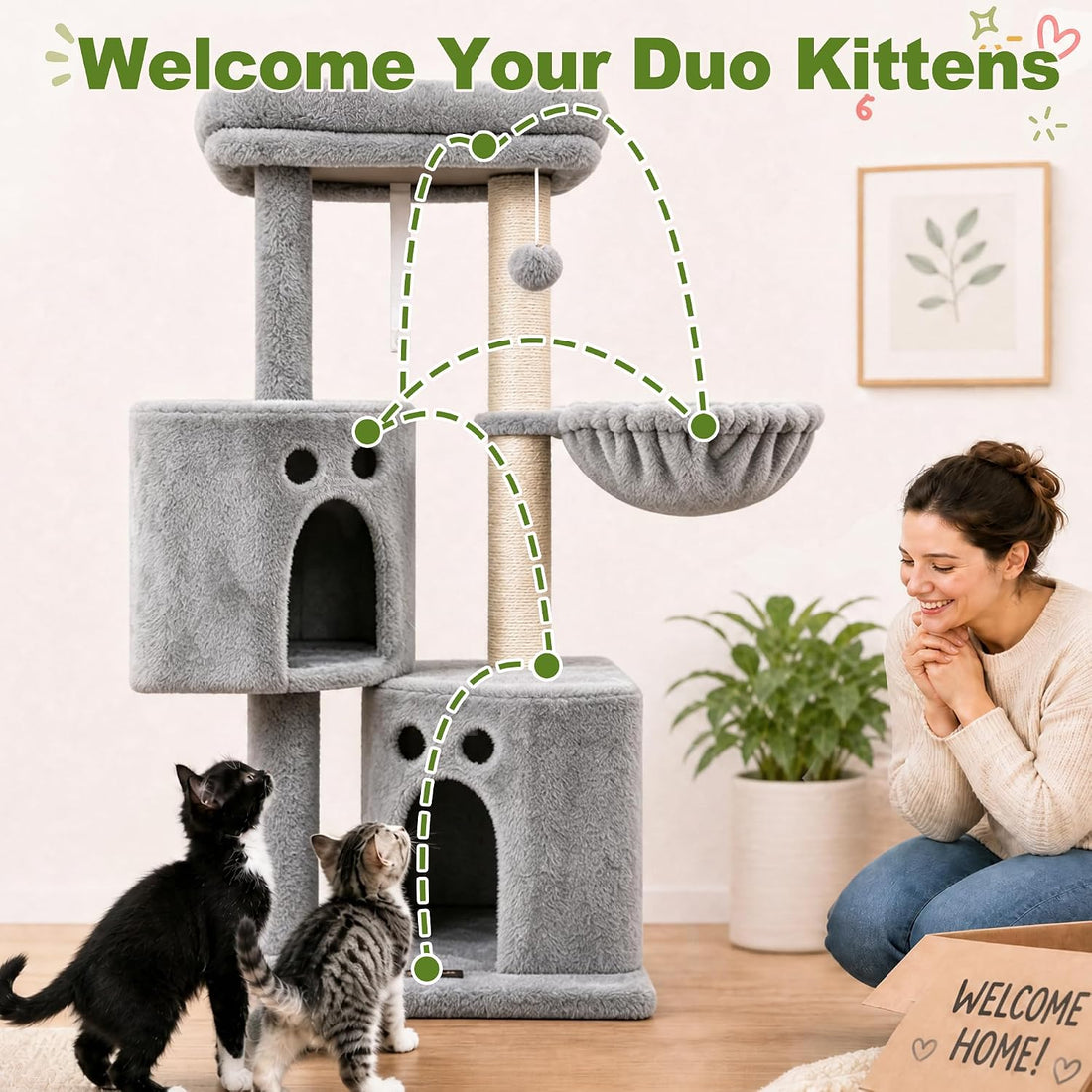 Small Cat Tree Tower for Indoor Cats