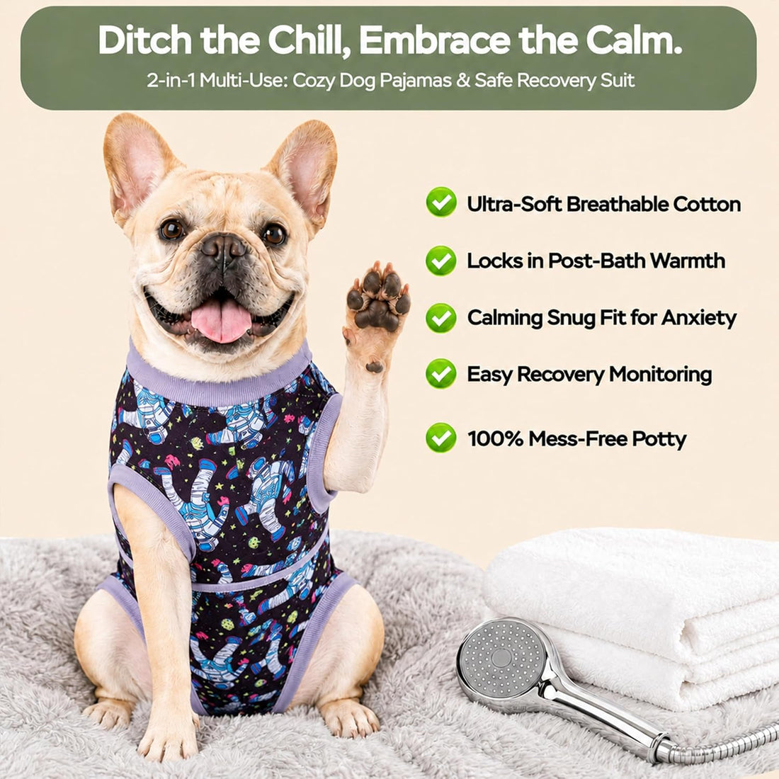 PetWarm Dog Surgery Recovery Suit, Recovery Suit for Dogs, Cosmic