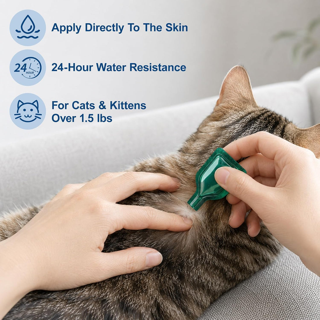 Miguelina 6Pcs Flea & Tick Topical Spot-On Drops for Cat