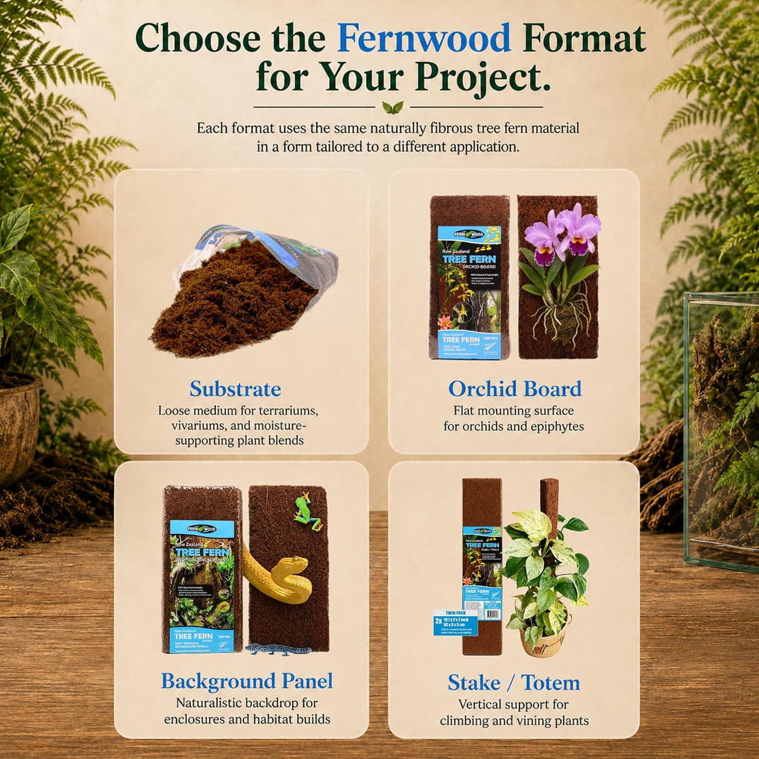 Fernwood New Zealand Tree Fern Orchid Mounting Board - 2 Pack