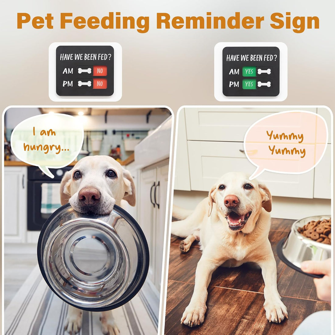 Dog Feeding Reminder - Dog Feeding Chart with Have We Been Fed AM/PM