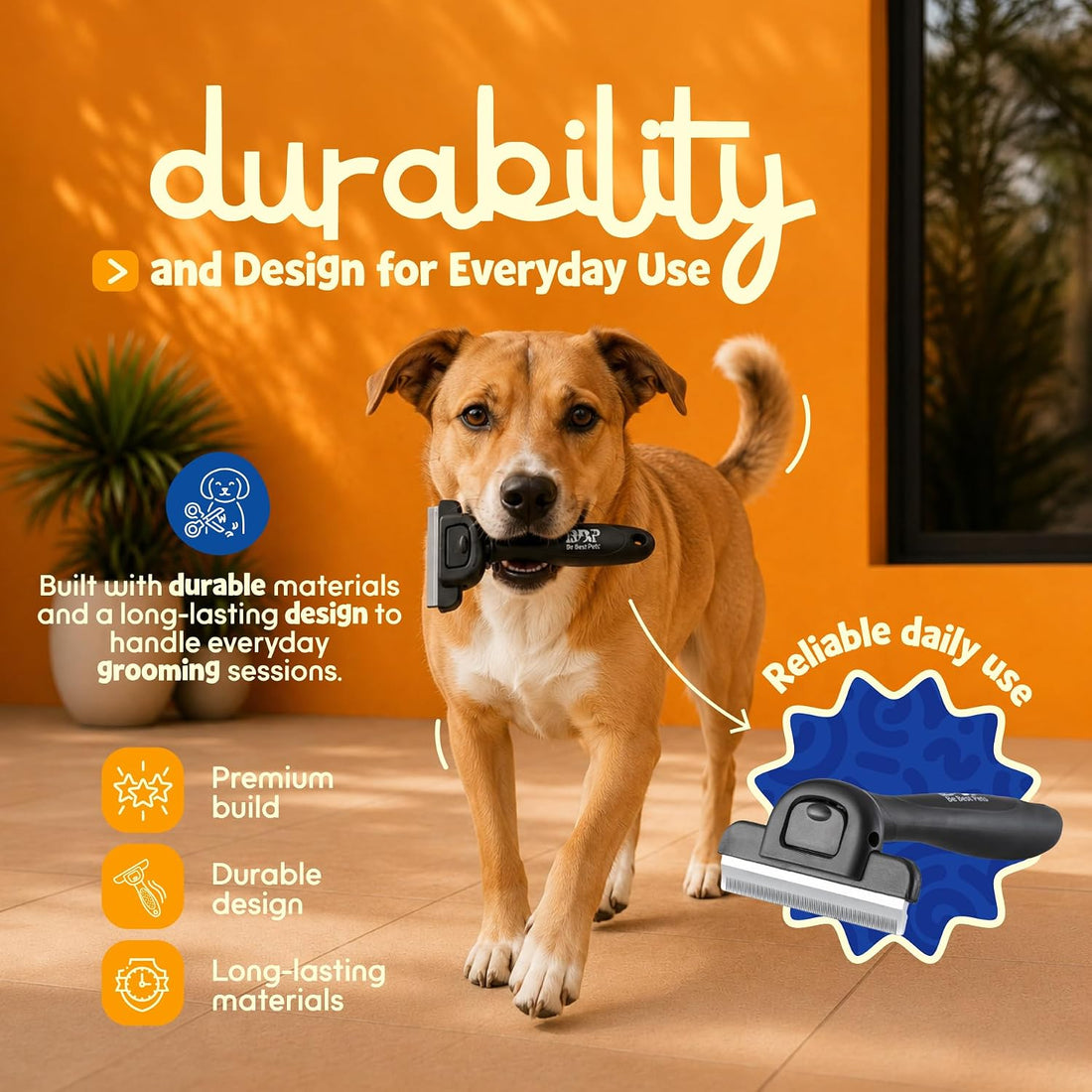 Be Best Pets Deshedding Brush for Dogs & Cats