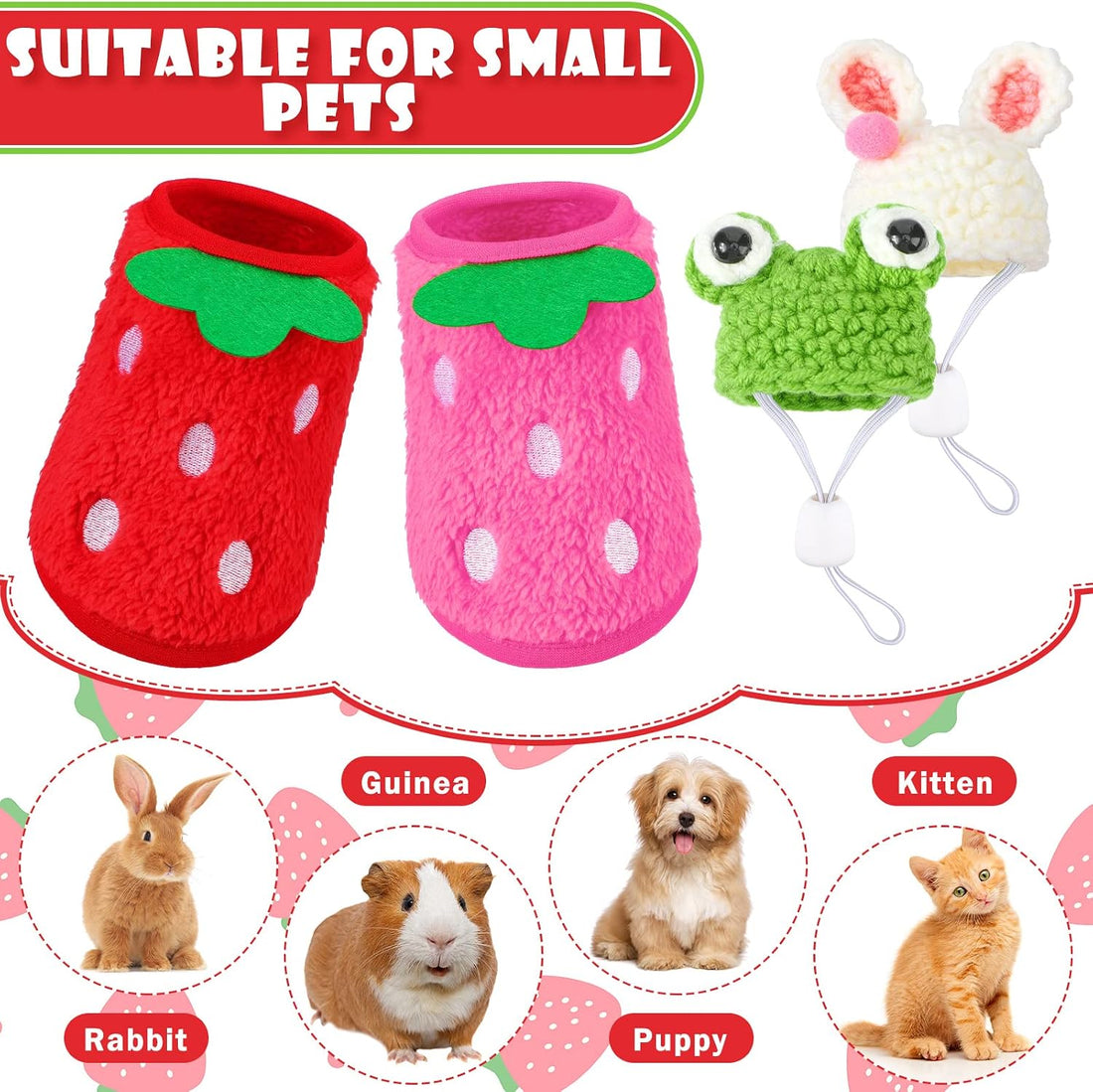 Mixweer 4 Pieces Guinea Pig Stuff Includes 2 Guinea Pig Clothes and 2