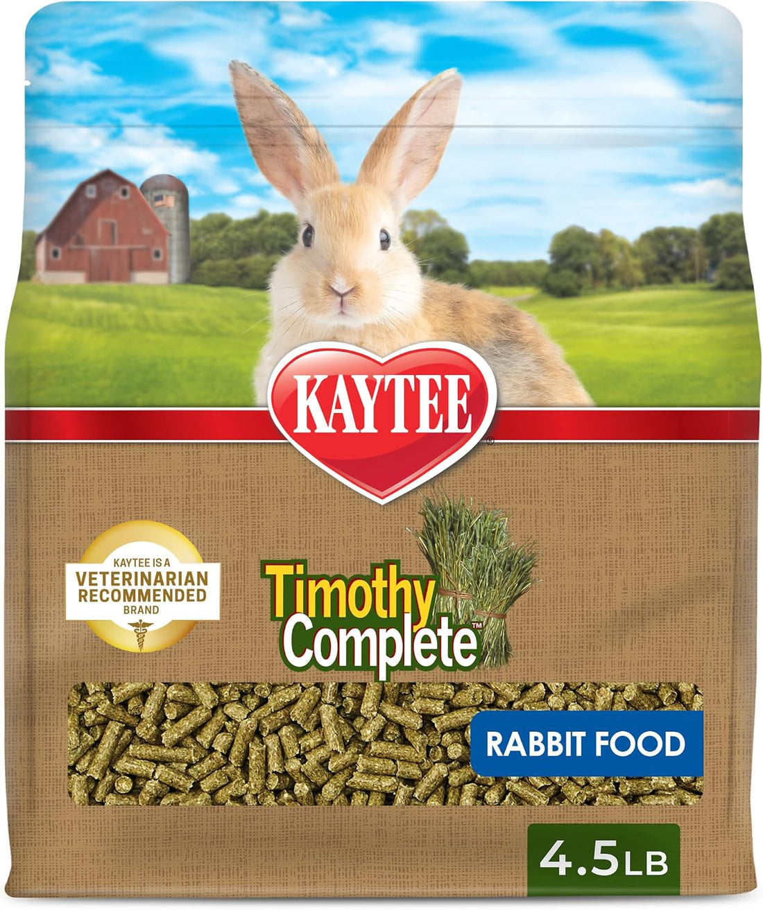 Kaytee Rabbit Food, Timothy Complete Rabbit Food Pellets, 9.5 Pounds