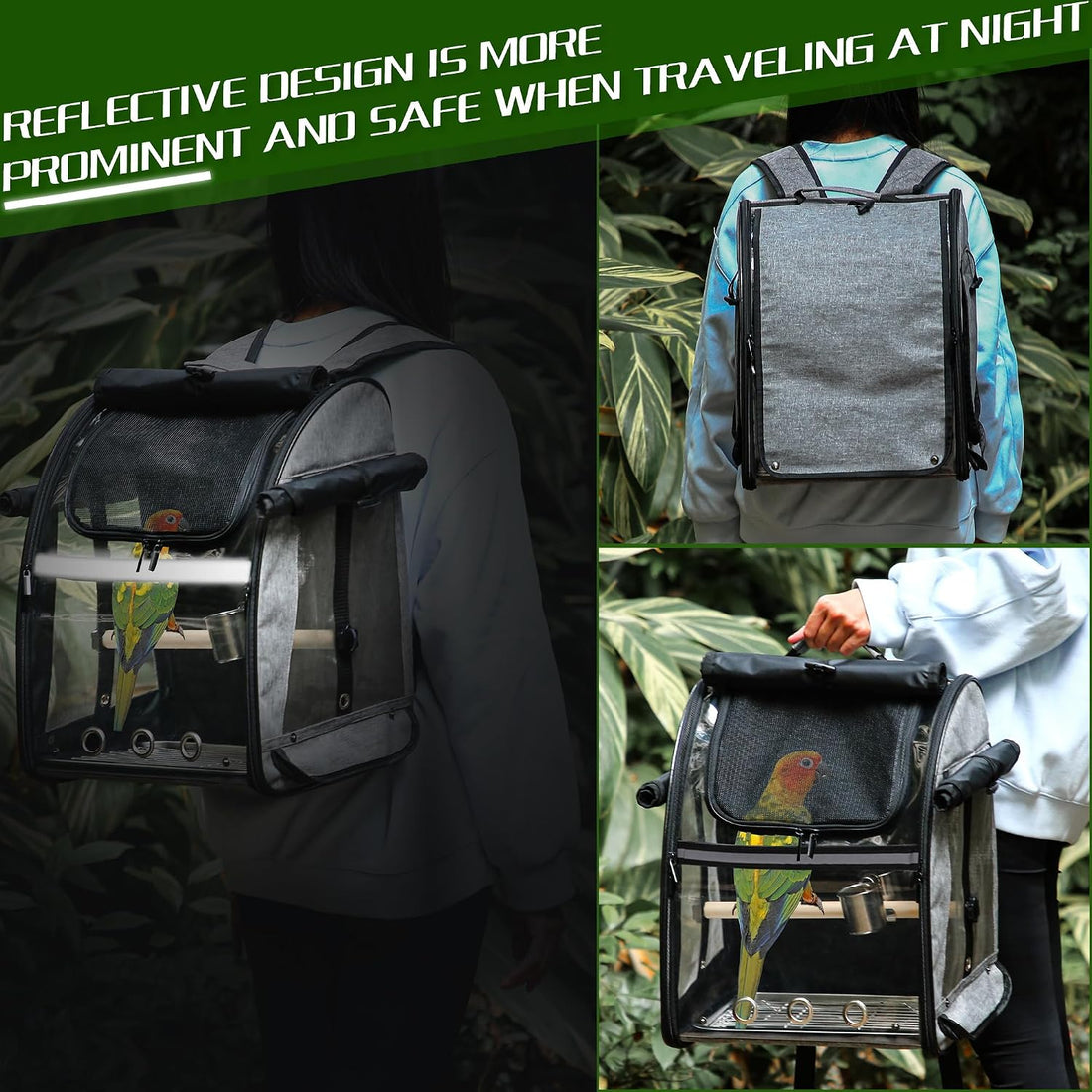 SUERTREE Bird Carrier Bag with Indestructible Stainless Steel Mesh