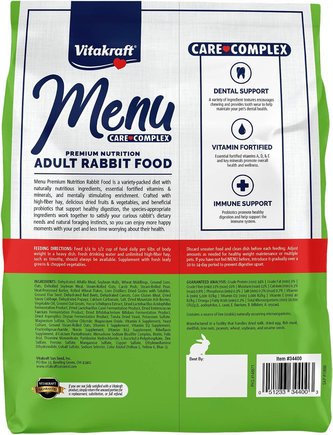 Vitakraft Menu Rabbit Food 5 lb.