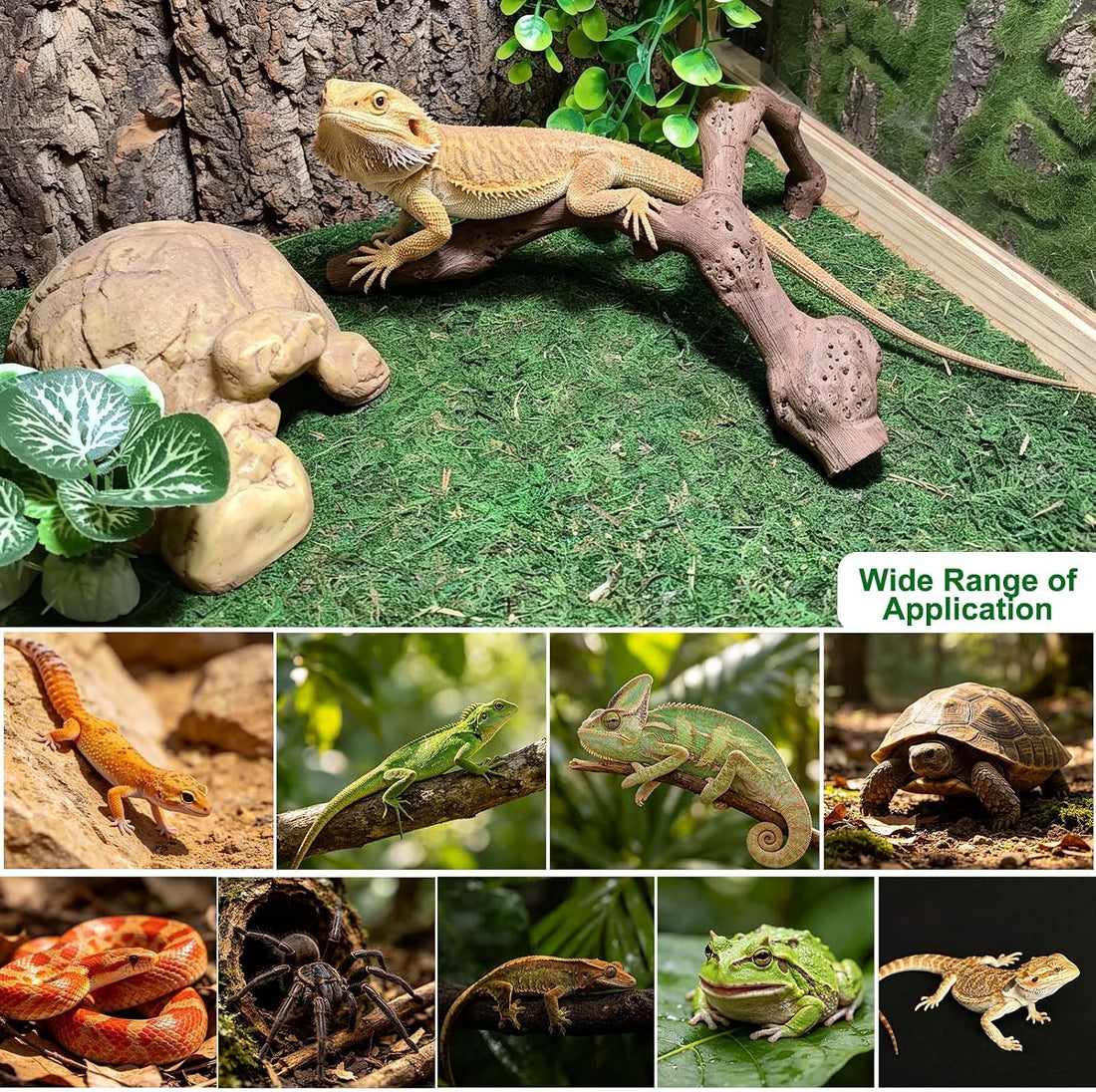 Reptile Carpet Terrarium Liner Bedding Substrate Floor Mat,15.7"x11.8"