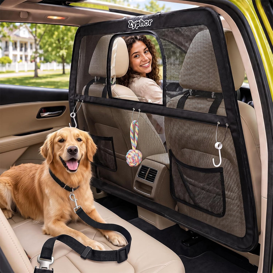 50 Inch Wide Dog Car Barrier for 2nd 3rd Row Seats & Cargo Area