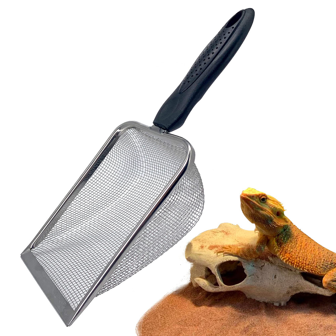 Falltail Stainless Steel Reptile Sand Substrate Scoop Shovel Sifter