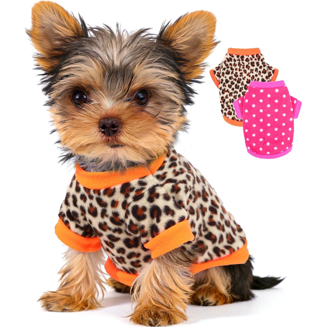 2 Pieces Dog Sweaters for Small Dogs Girl Fleece Puppy Sweater