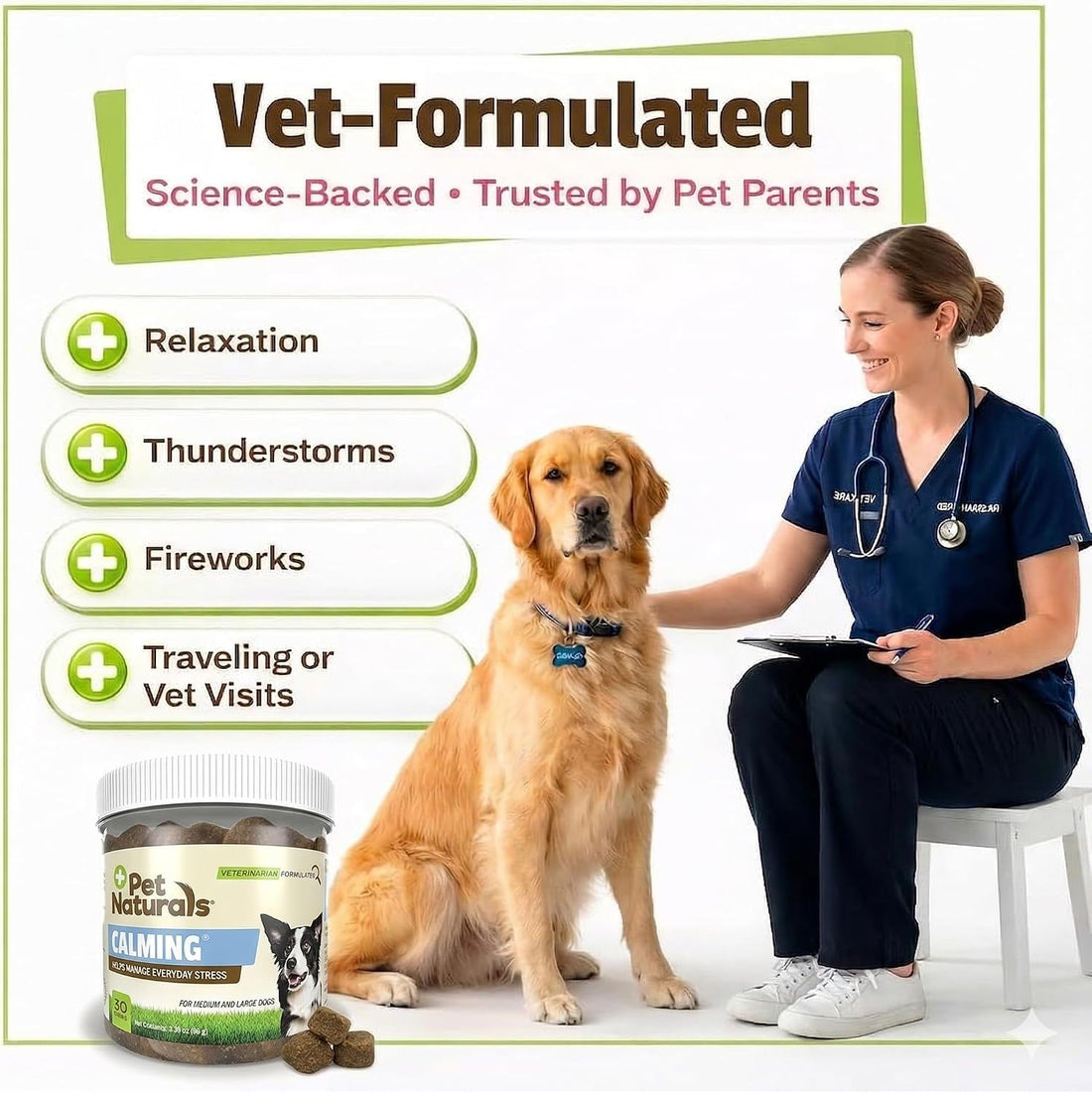 Pet Naturals Calming Chews for Medium and Large Dogs, Chicken