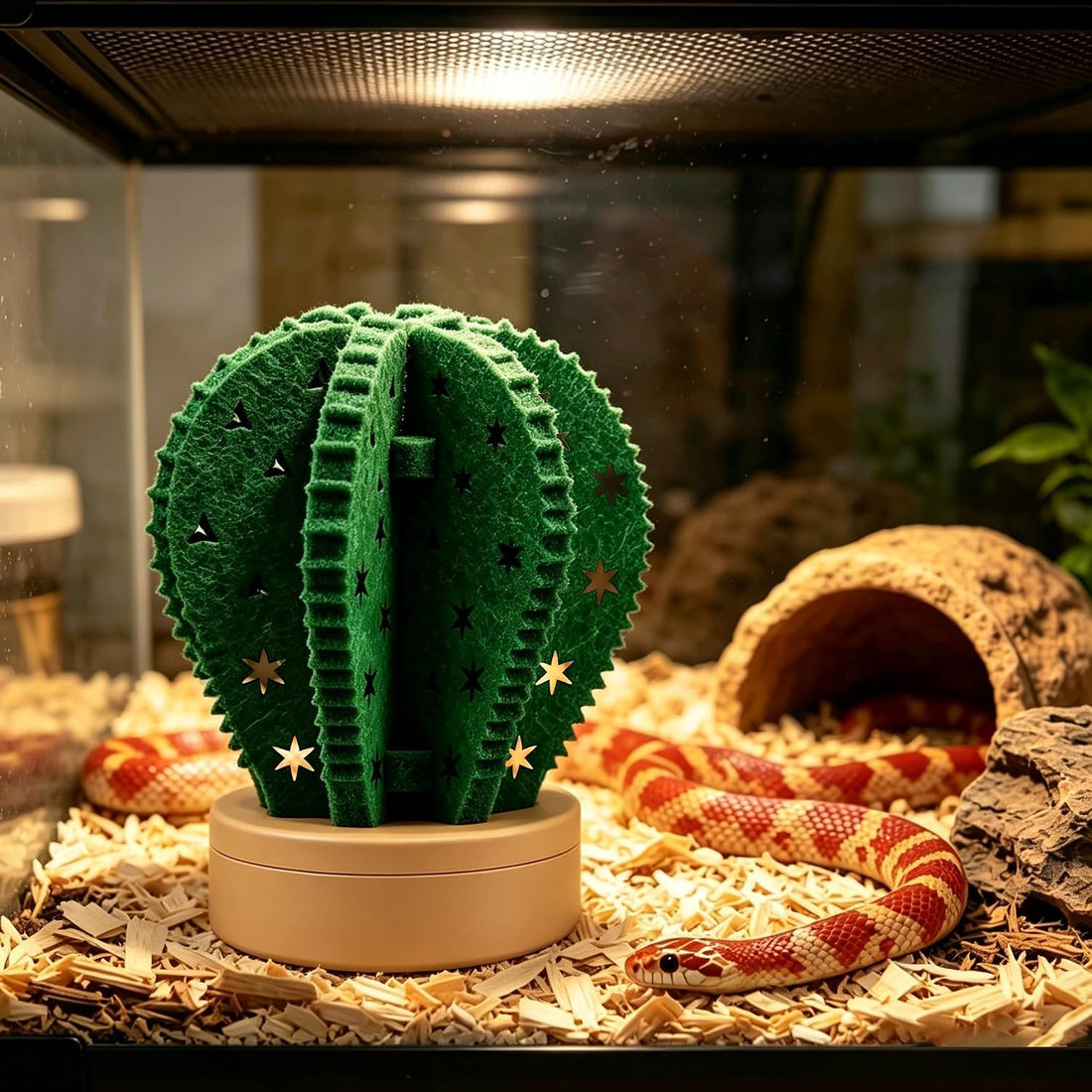 Column Cactus Evaporative Humidifier, Felt Decor Reptile Terrarium