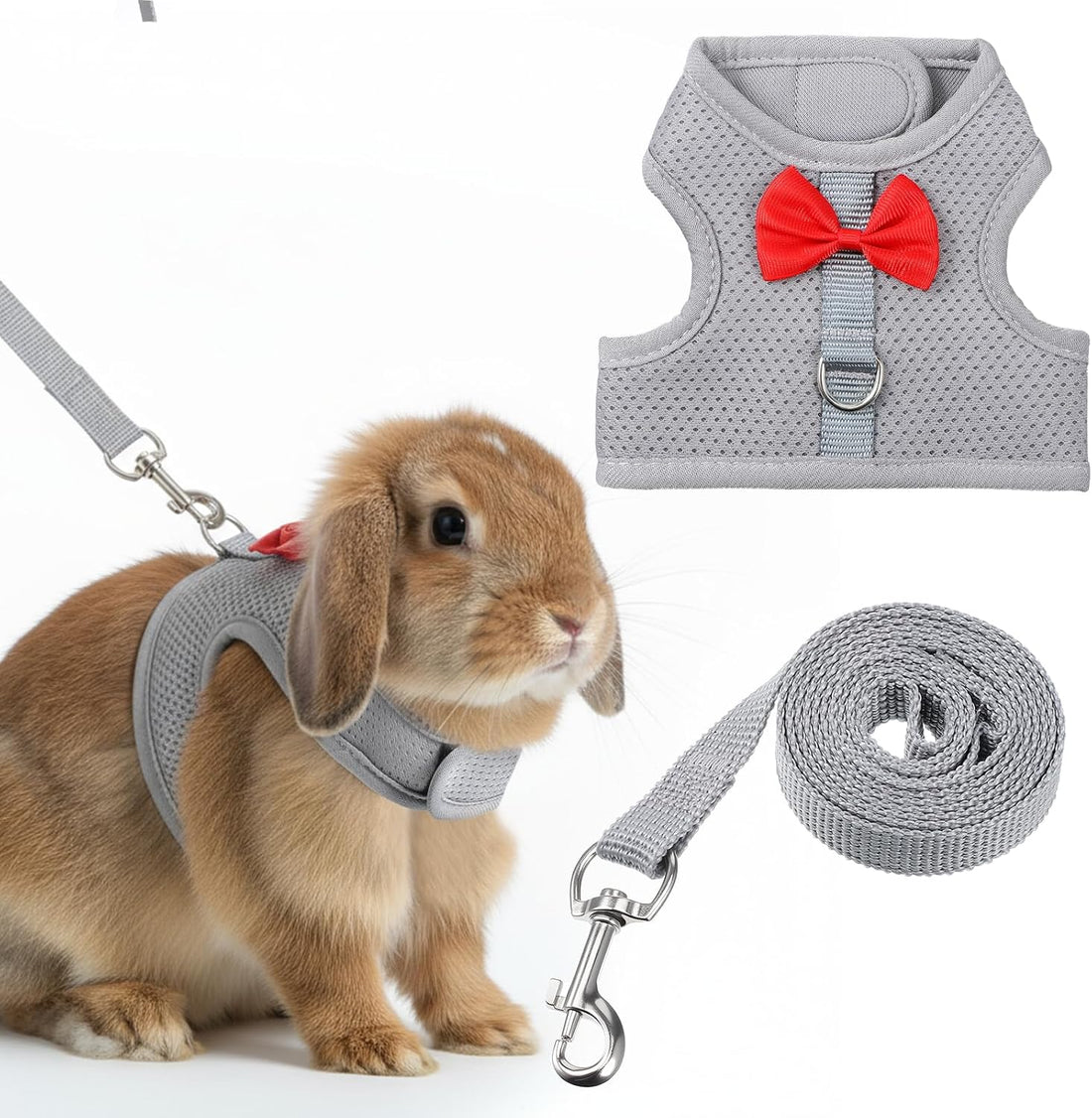 Bunny Harness and Leash Set Cute Bow Rabbit Leash Harness Set Escape