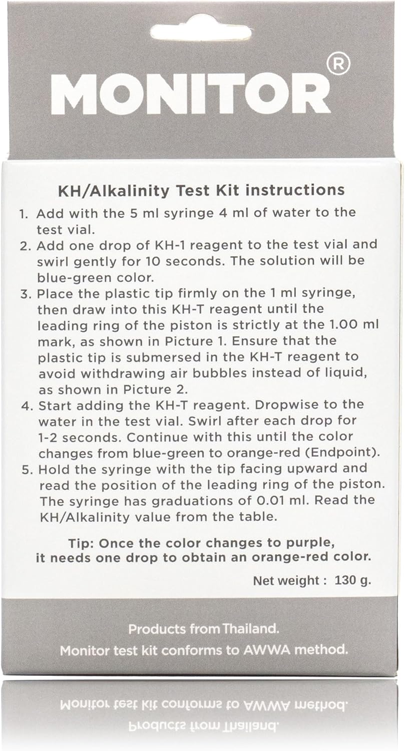 Monitor Alkalinity Test KIT for Coral & Reef (120 Tests)