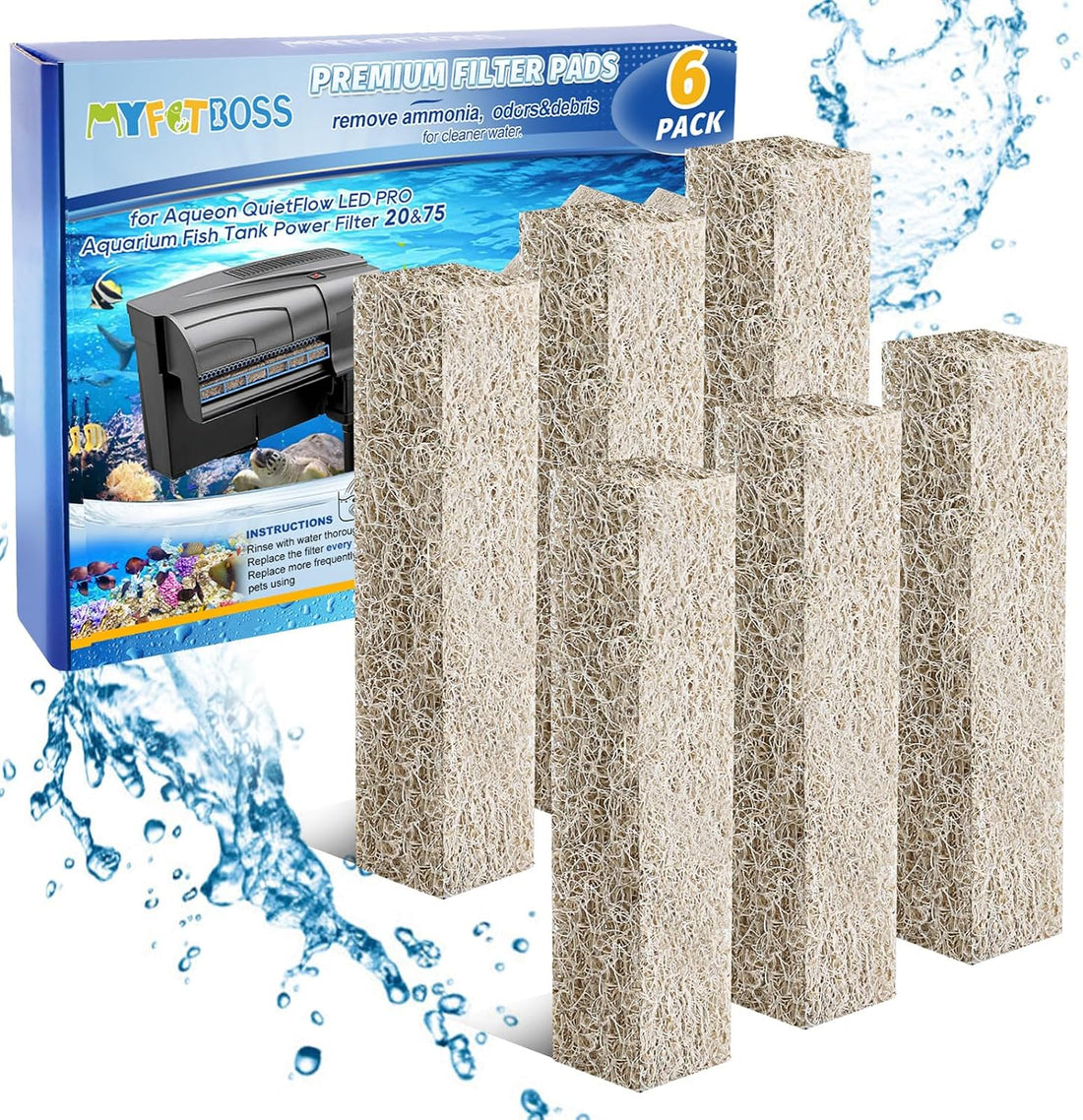 Replacement Filter Cartridges Compatible with Aqueon Quietflow 20 75
