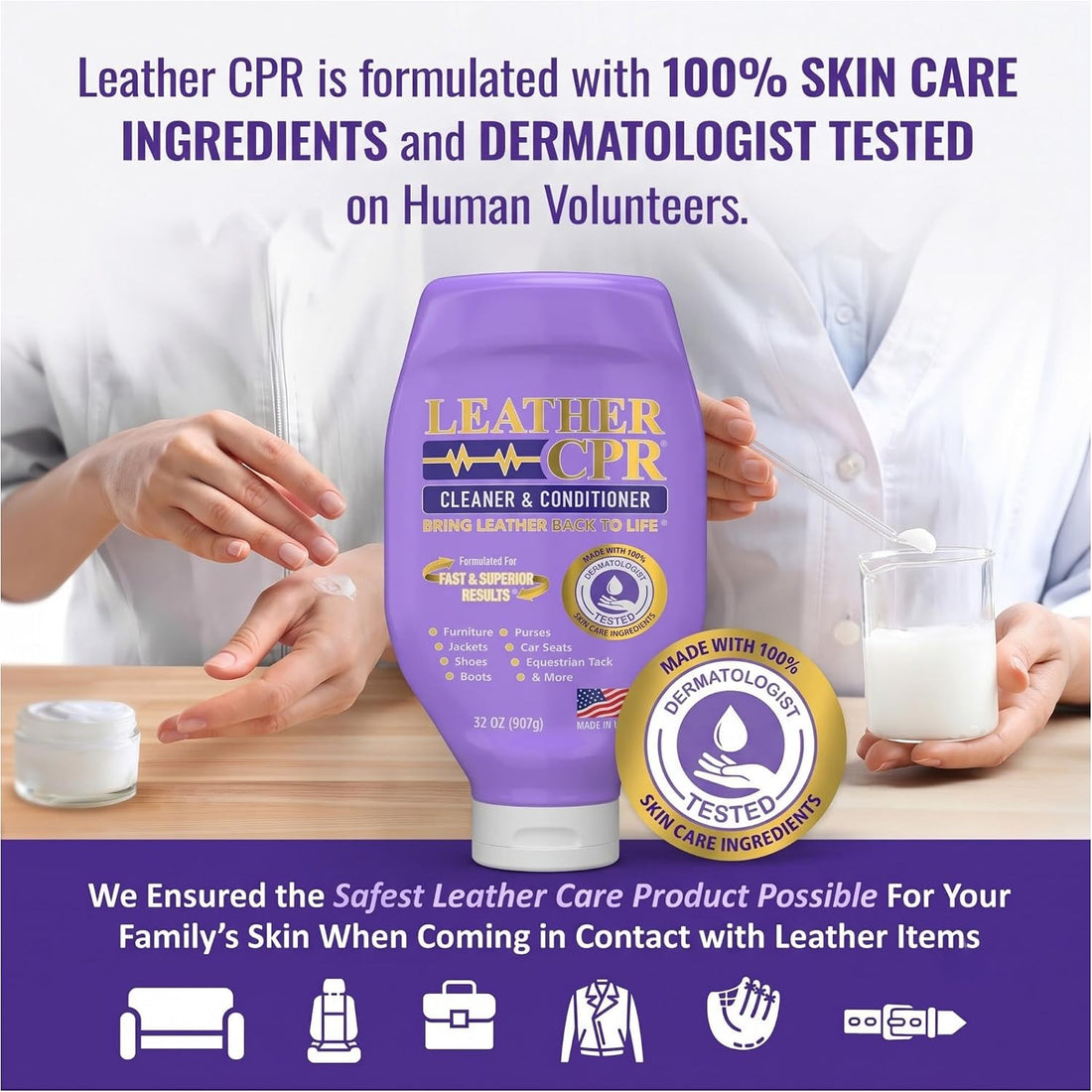 Leather CPR Cleaner & Conditioner Kit with Applicator Sponge & Towels