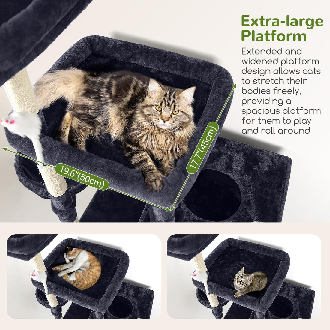 Globlazer Extra Large Cat Tower for Big Cats 20 lbs, 81in, F81