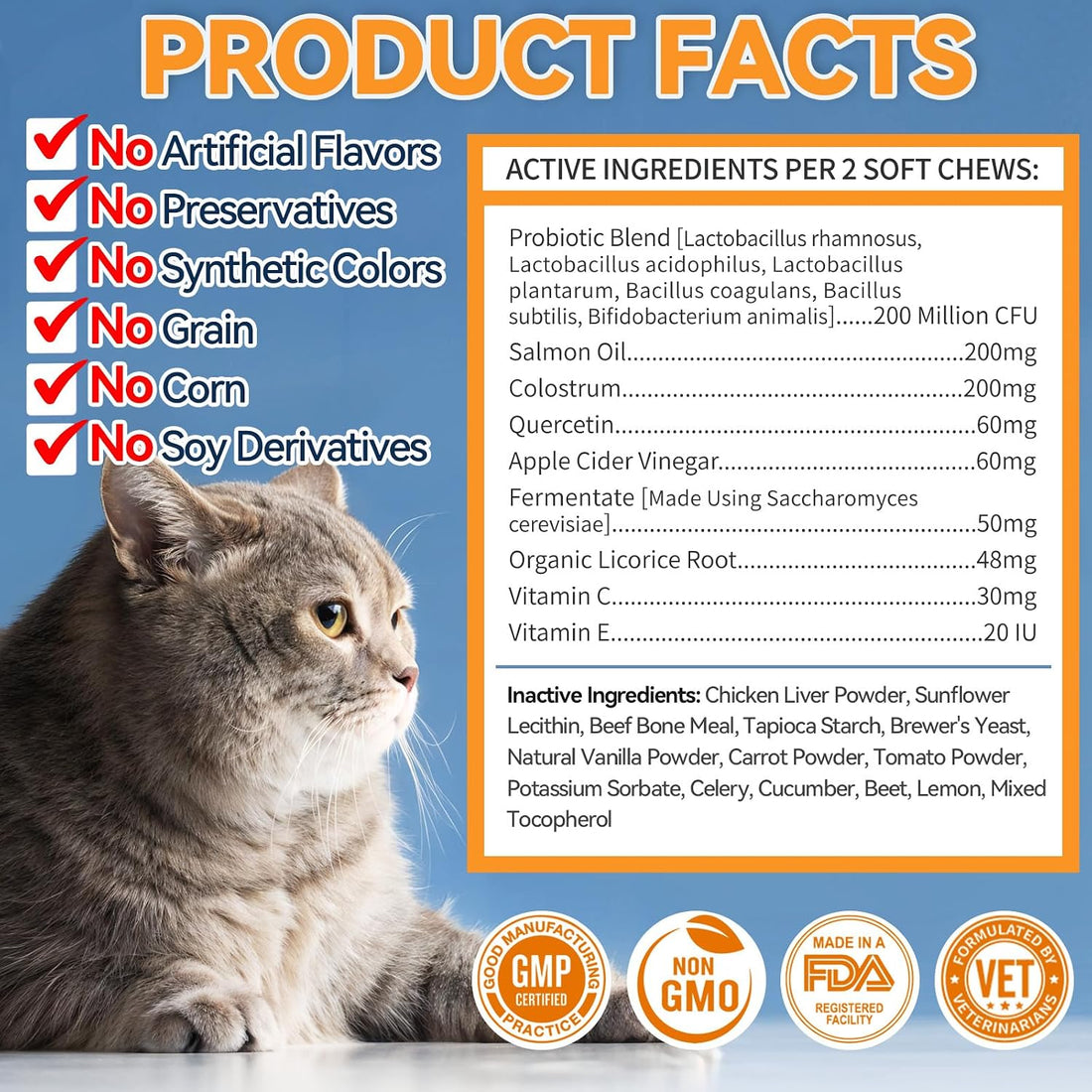 Carmelie Cat Allergy Chews with Probiotic, Skin and Immune Support