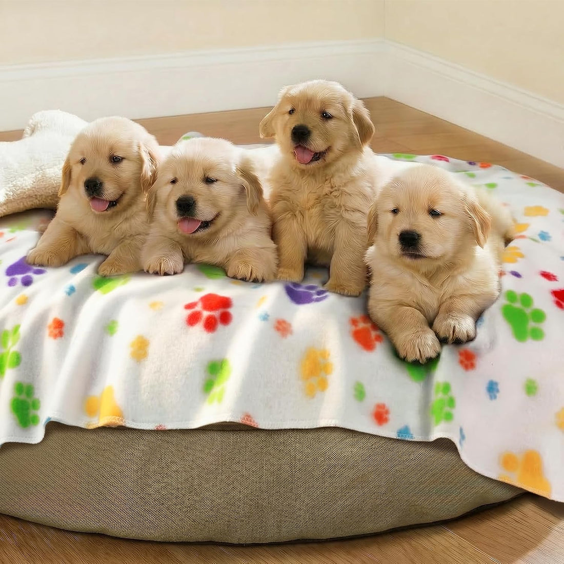 LINENLUX Fleece Dog Blankets 6-Pack