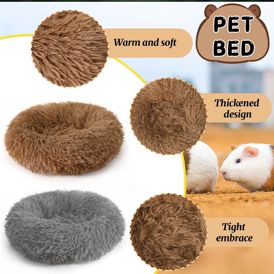 PETKNOWS 2-Pack Winter Guinea Pig Beds Hamster Bed Small Animal