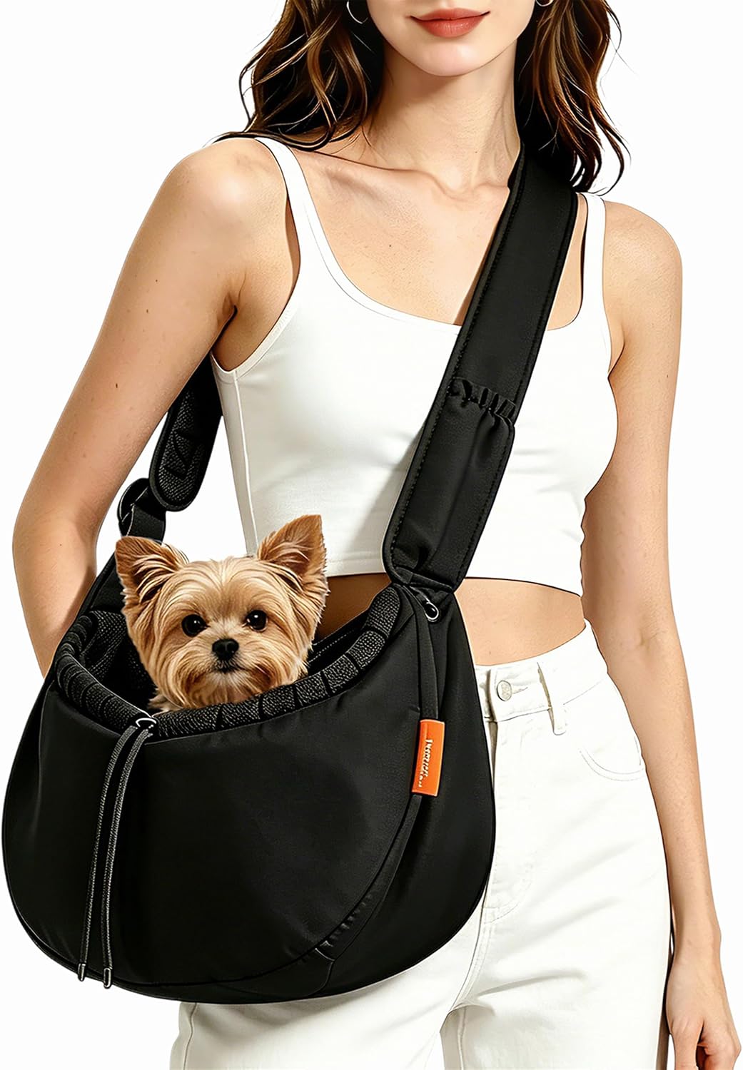 Pet Sling Carrier for Small Dogs/Cats up to 15 lb,Adjustable Shoulder