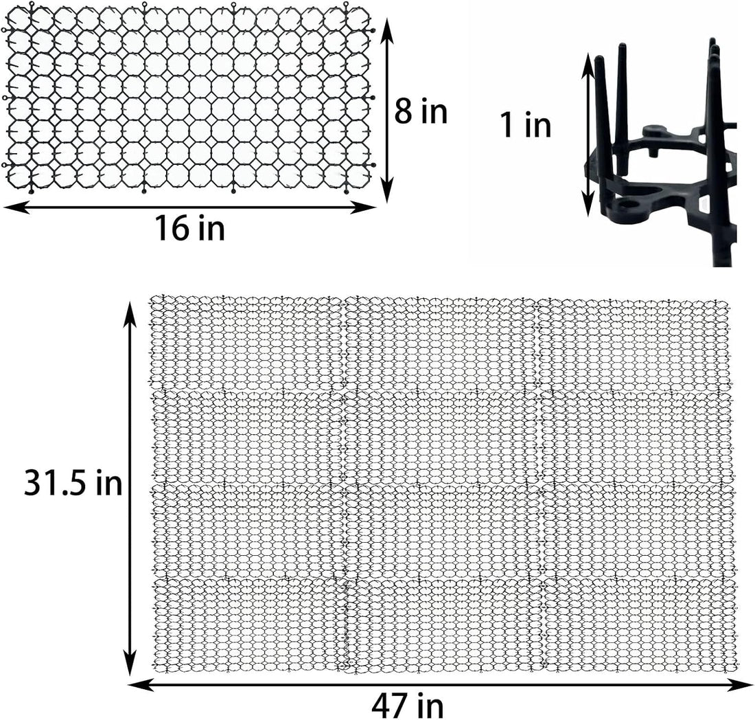 Fhiny 8"×16" Cat Deterrent Mat,12 Pack Cat Scat Mat with Spike Cat