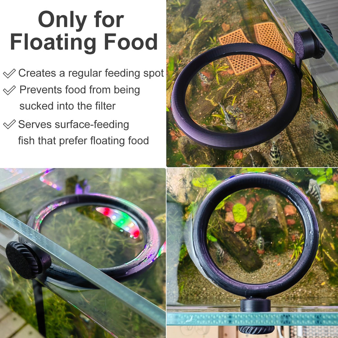 Aquarium Magnetic Fish Feeding Ring Automatic Floating Water Level