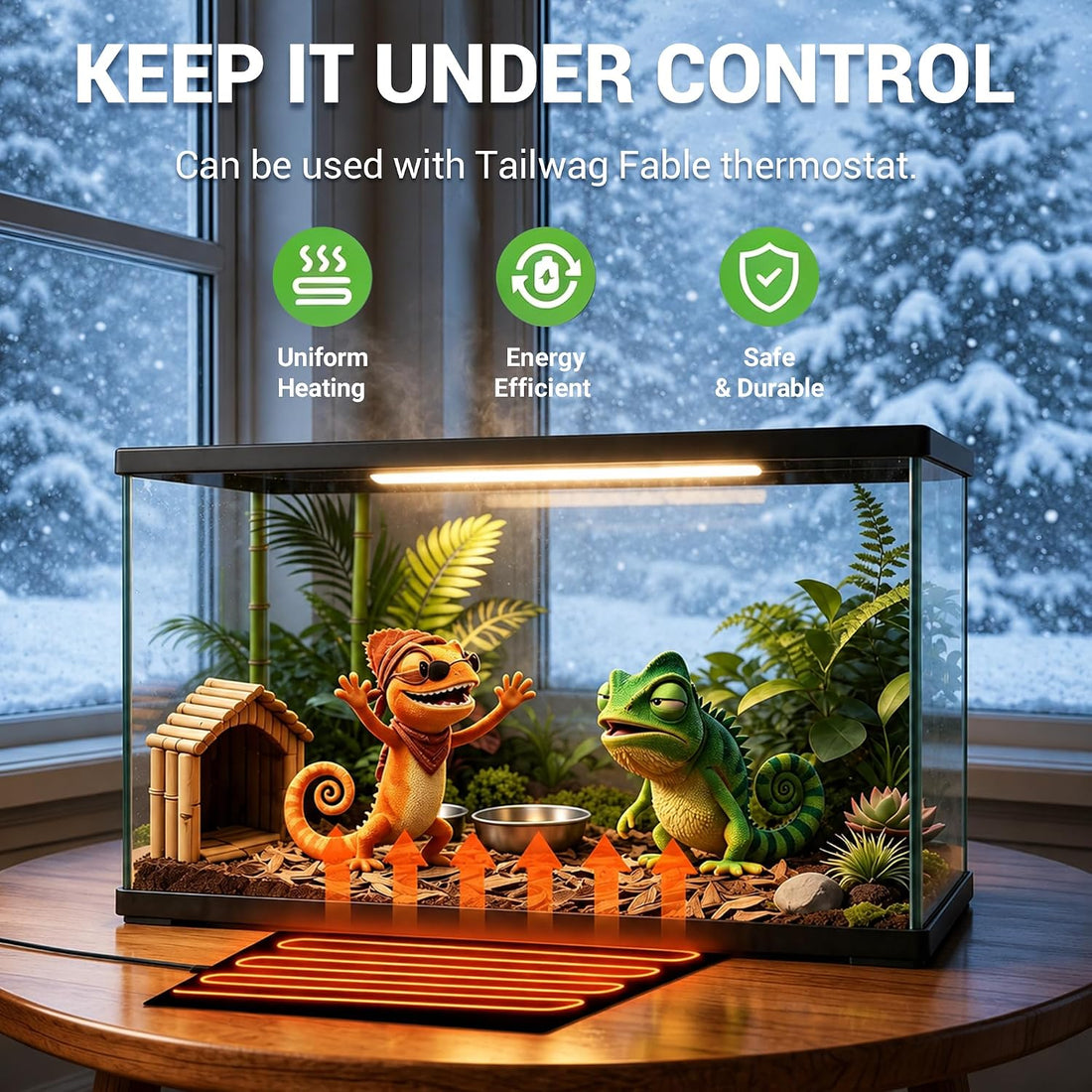 16W Reptile Heating Pad, 8x12 with Digital Thermostat