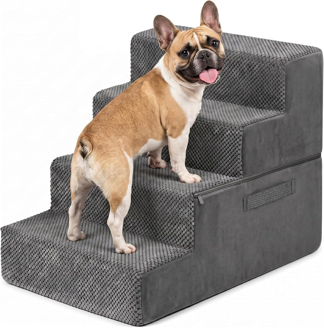 Foldable Dog Stairs for Small Dogs,Pet Steps for Bed & Couch,4-Step