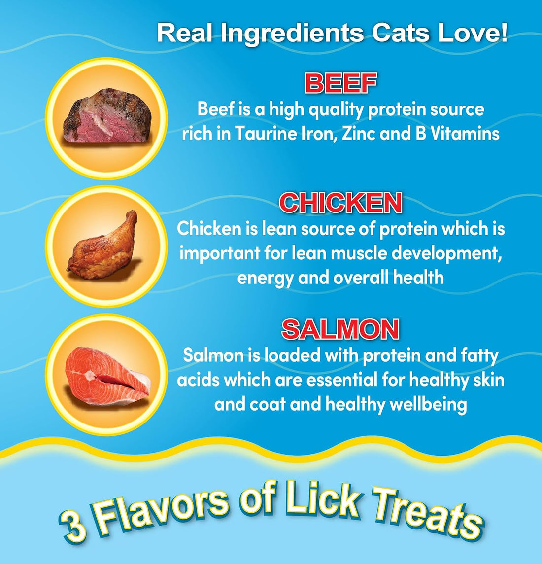Scoochie Pet Cat Lick Treats, Chicken Salmon & Beef, 0.5oz, 12 Pack