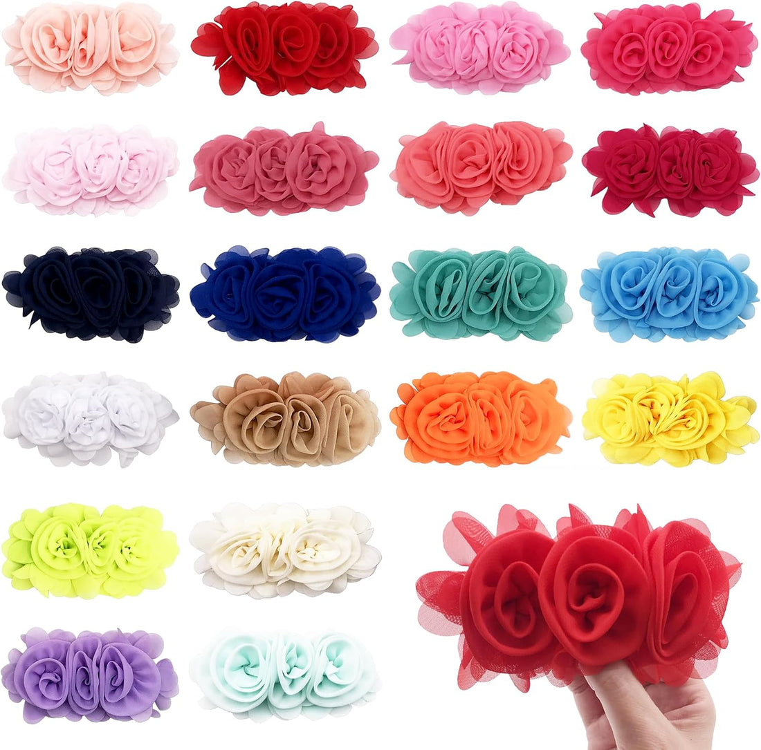 4PCS Dog Collar Flower Pink Attachment Bow Slider Charm for Large Dog