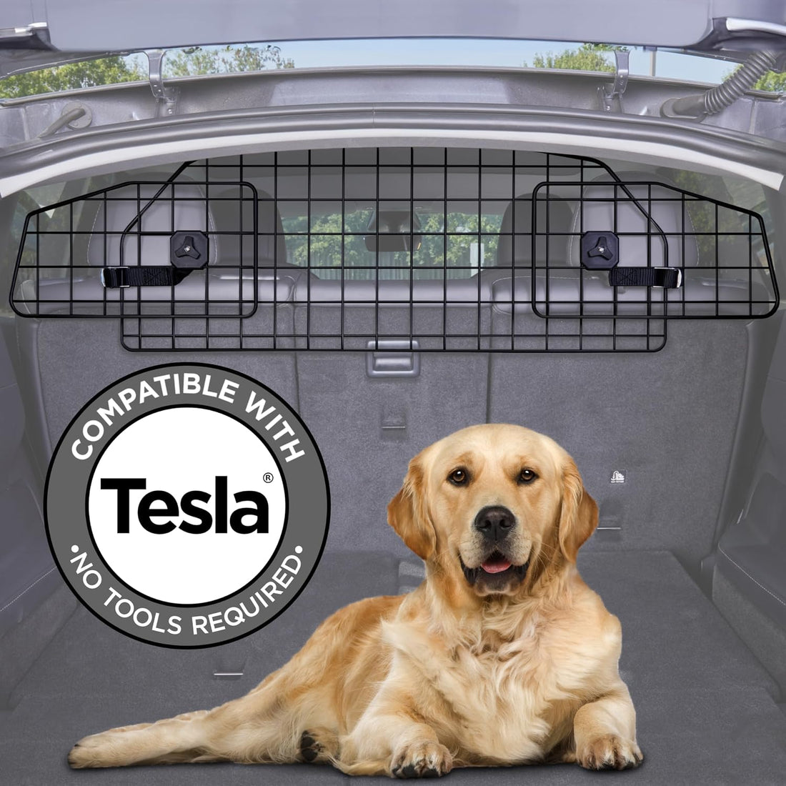Pawple Dog Car Barrier Compatible with Tesla® Model Y® Adjustable